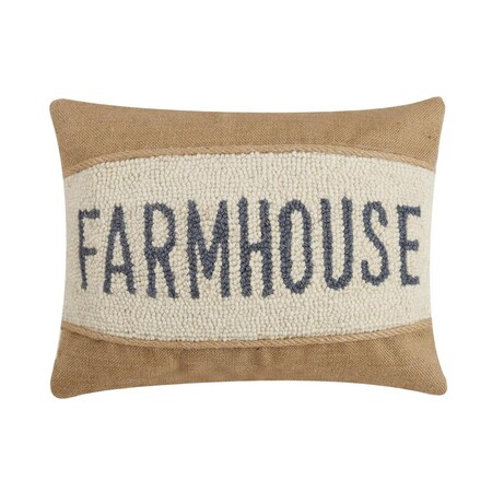 Peking Handicraft Peking Handicraft 30JES1461C16OB 12 x 16 in. Farmhouse Burlap Hook Pillow 30JES1461C16OB